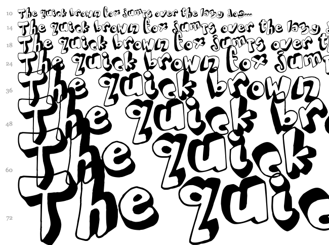 World Black Shadow font waterfall